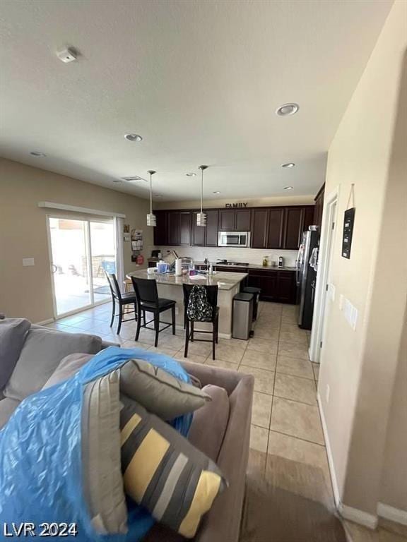 view of tiled living room