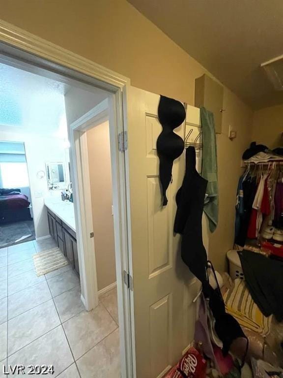 bathroom featuring tile patterned flooring