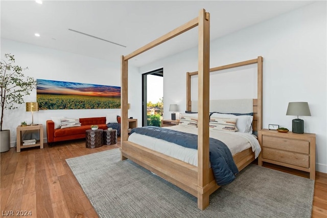 bedroom featuring light hardwood / wood-style floors