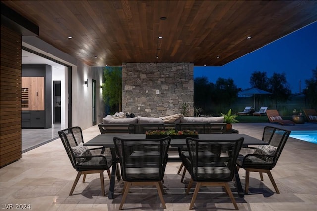 view of patio with an outdoor living space