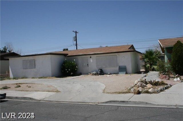 view of single story home