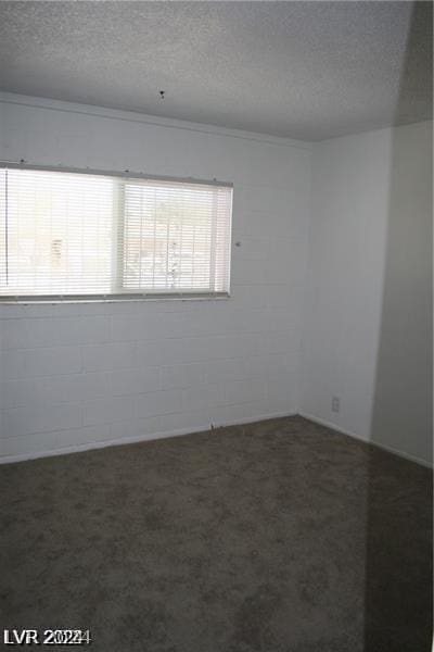 spare room with a textured ceiling and ornamental molding