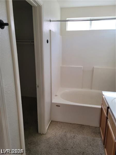 bathroom with vanity and shower / bathtub combination