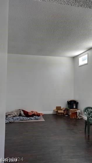 sitting room with a textured ceiling