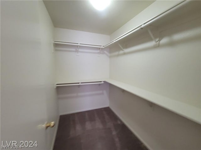 spacious closet with dark carpet