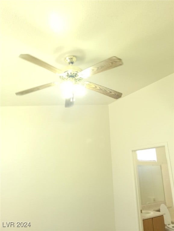 interior details with ceiling fan