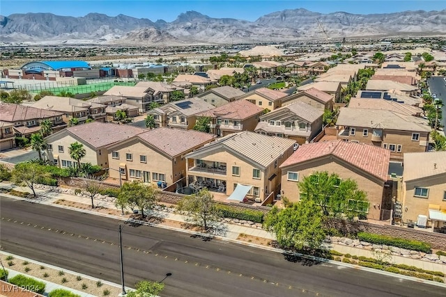 bird's eye view with a residential view and a mountain view