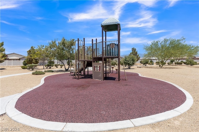 community play area with fence