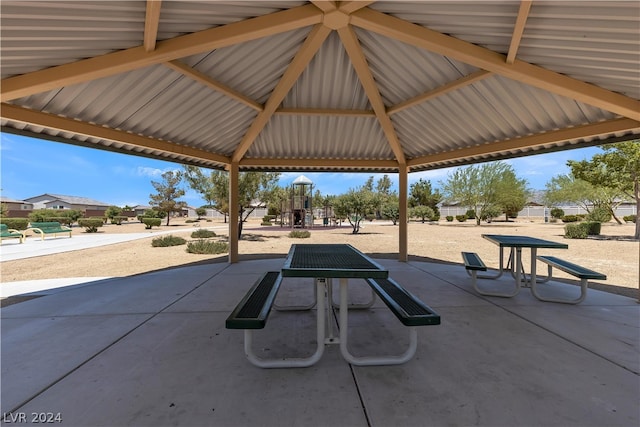 view of community with a gazebo