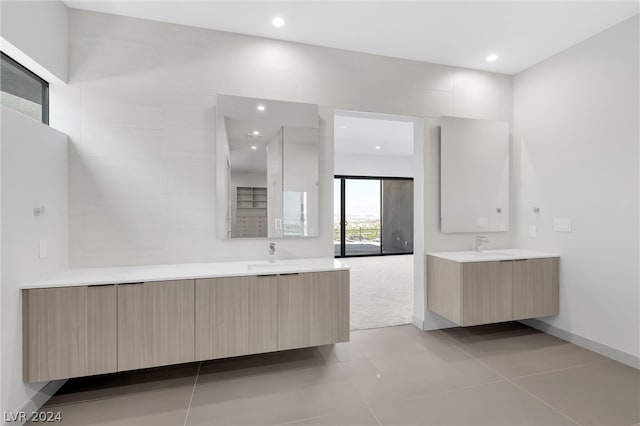 bathroom featuring vanity and tile patterned floors