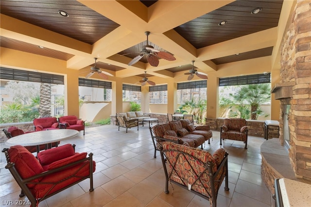 view of patio / terrace featuring outdoor lounge area and ceiling fan