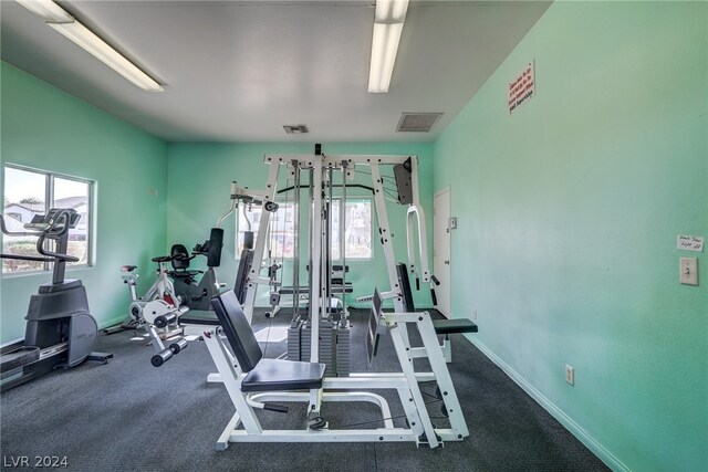 gym with a wealth of natural light