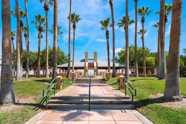 view of property's community featuring a gazebo and a yard