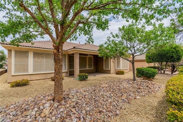 view of front of home with a patio area