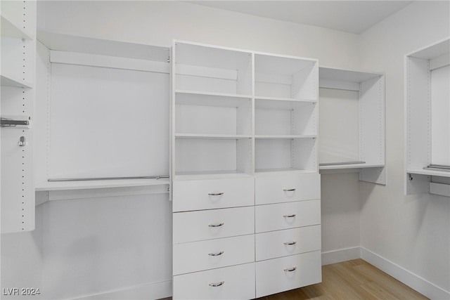 walk in closet featuring light wood-type flooring