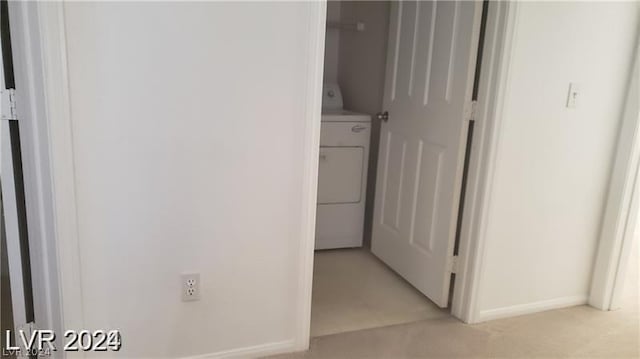 corridor with washer / dryer