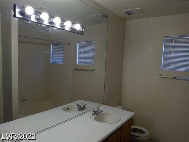 bathroom with toilet and vanity