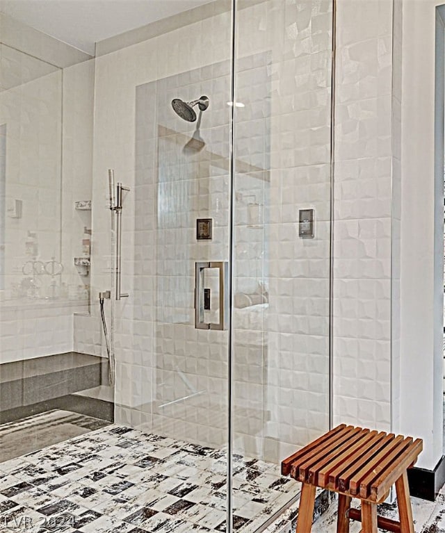 bathroom featuring walk in shower