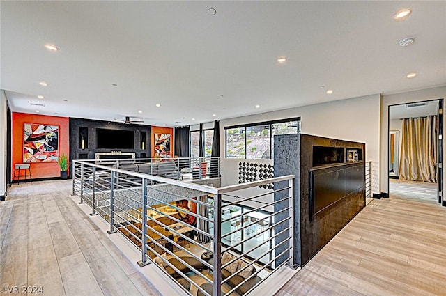 corridor featuring light hardwood / wood-style flooring