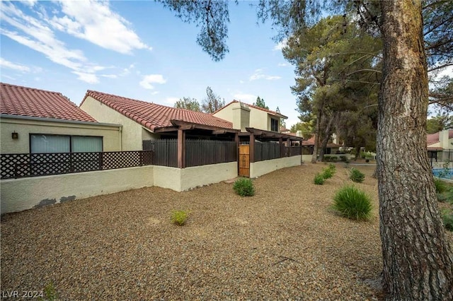 view of yard with fence