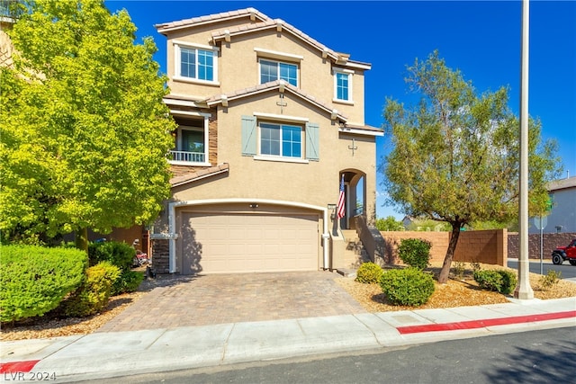 view of front of house with a garage