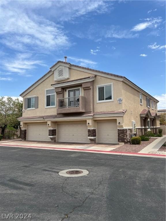 view of property with a garage