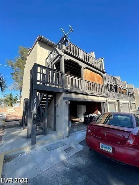 view of property featuring a garage