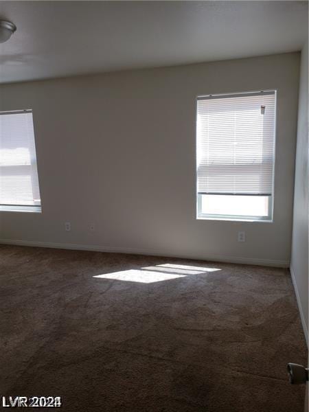 spare room with plenty of natural light and carpet