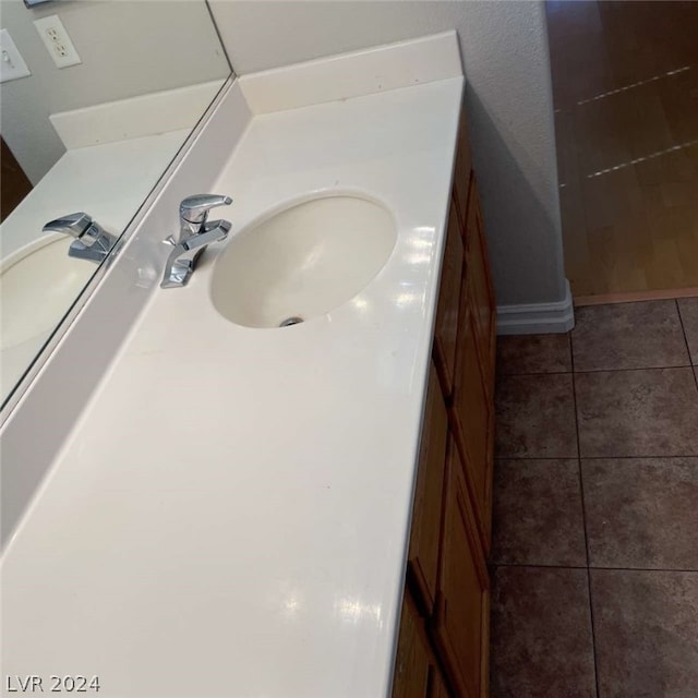 bathroom featuring vanity and tile patterned floors