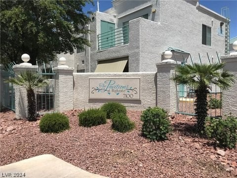 view of community sign