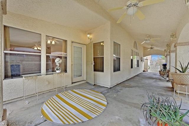 view of patio / terrace featuring ceiling fan