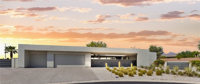 modern home featuring a garage