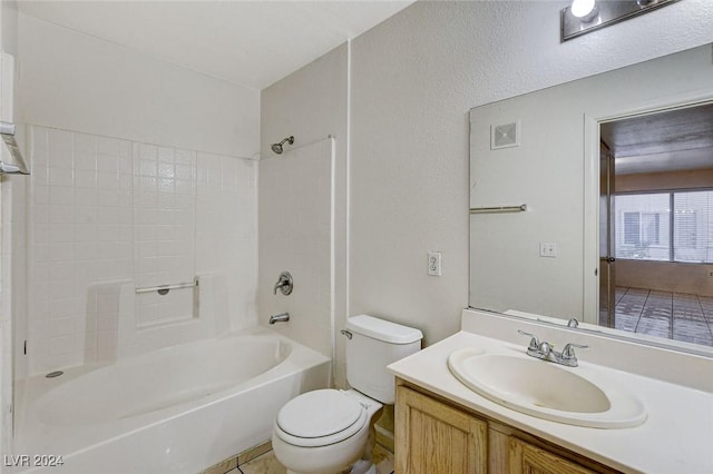 full bathroom featuring vanity, toilet, and shower / bathing tub combination