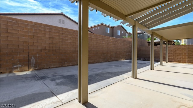 view of patio / terrace featuring a pergola