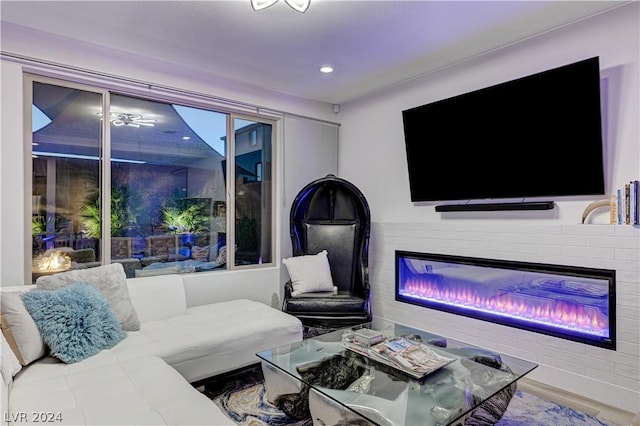 living room featuring hardwood / wood-style flooring