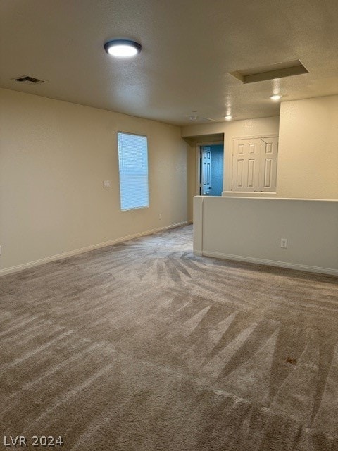 basement featuring carpet flooring