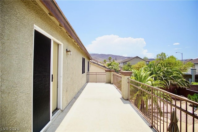 balcony with a mountain view