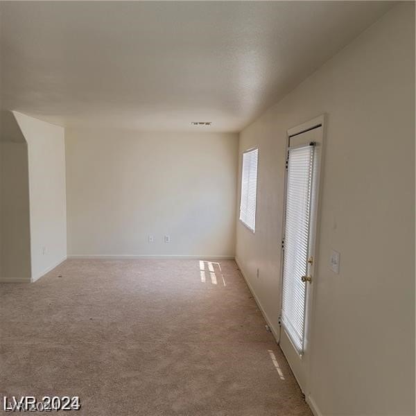 spare room featuring carpet floors and plenty of natural light