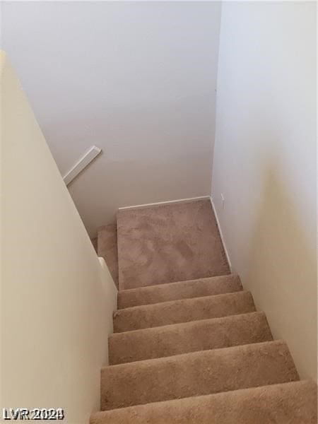 stairway with carpet flooring