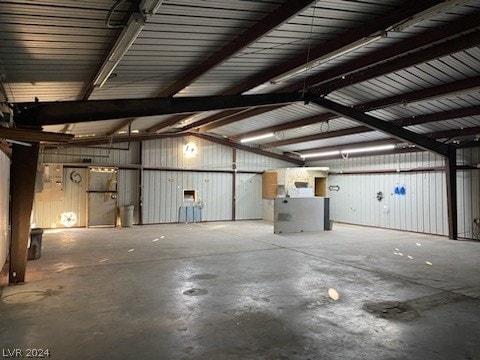 garage featuring metal wall