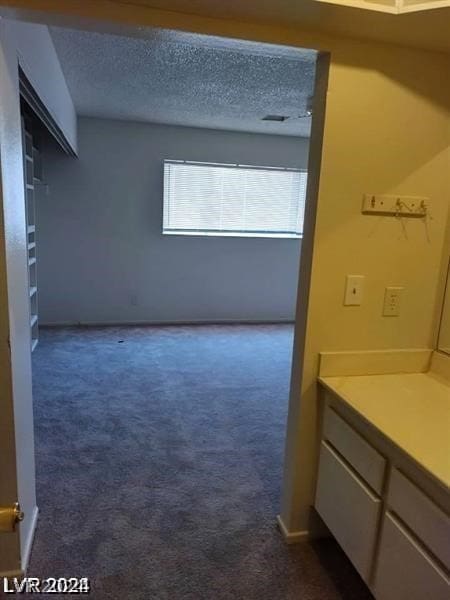 bathroom featuring vanity and a textured ceiling