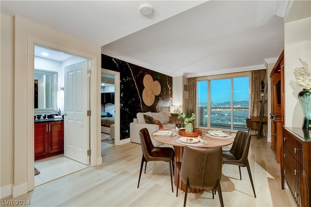 dining room with light hardwood / wood-style flooring