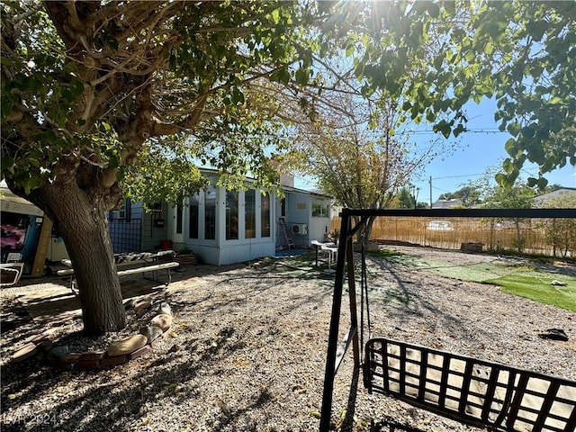 view of yard with fence