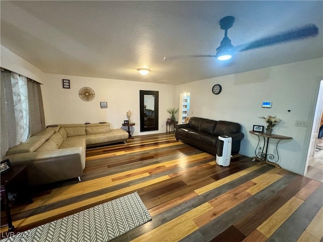 living area featuring wood finished floors