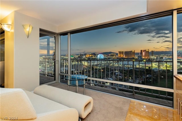 balcony with a view of city