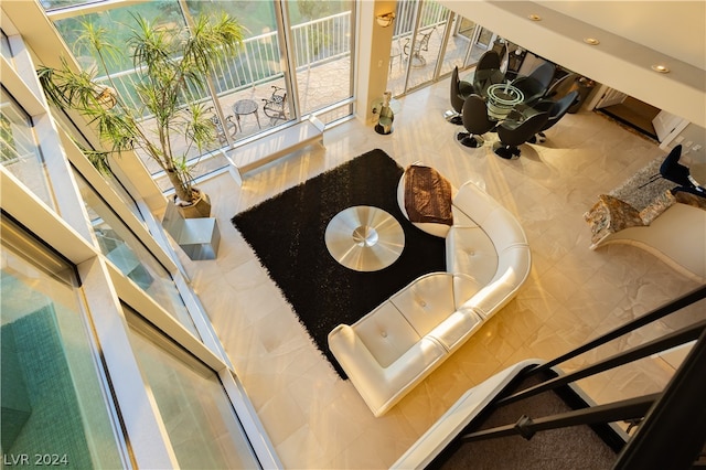 interior space with tile patterned floors