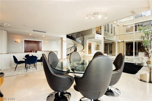 view of tiled dining room