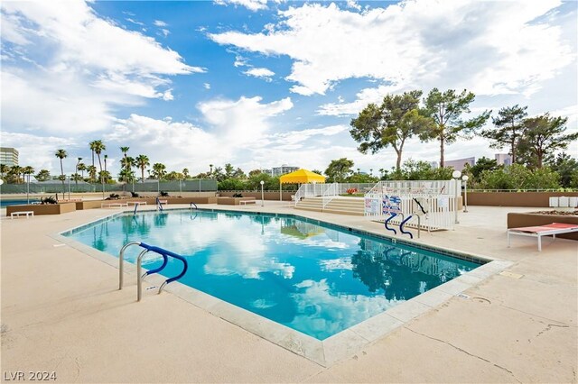 view of pool with a patio area