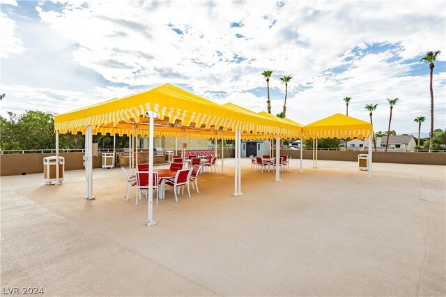 view of community with a patio area