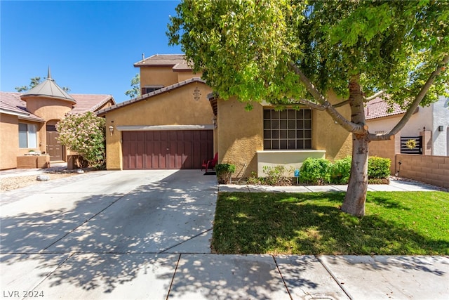 view of front of house with a garage